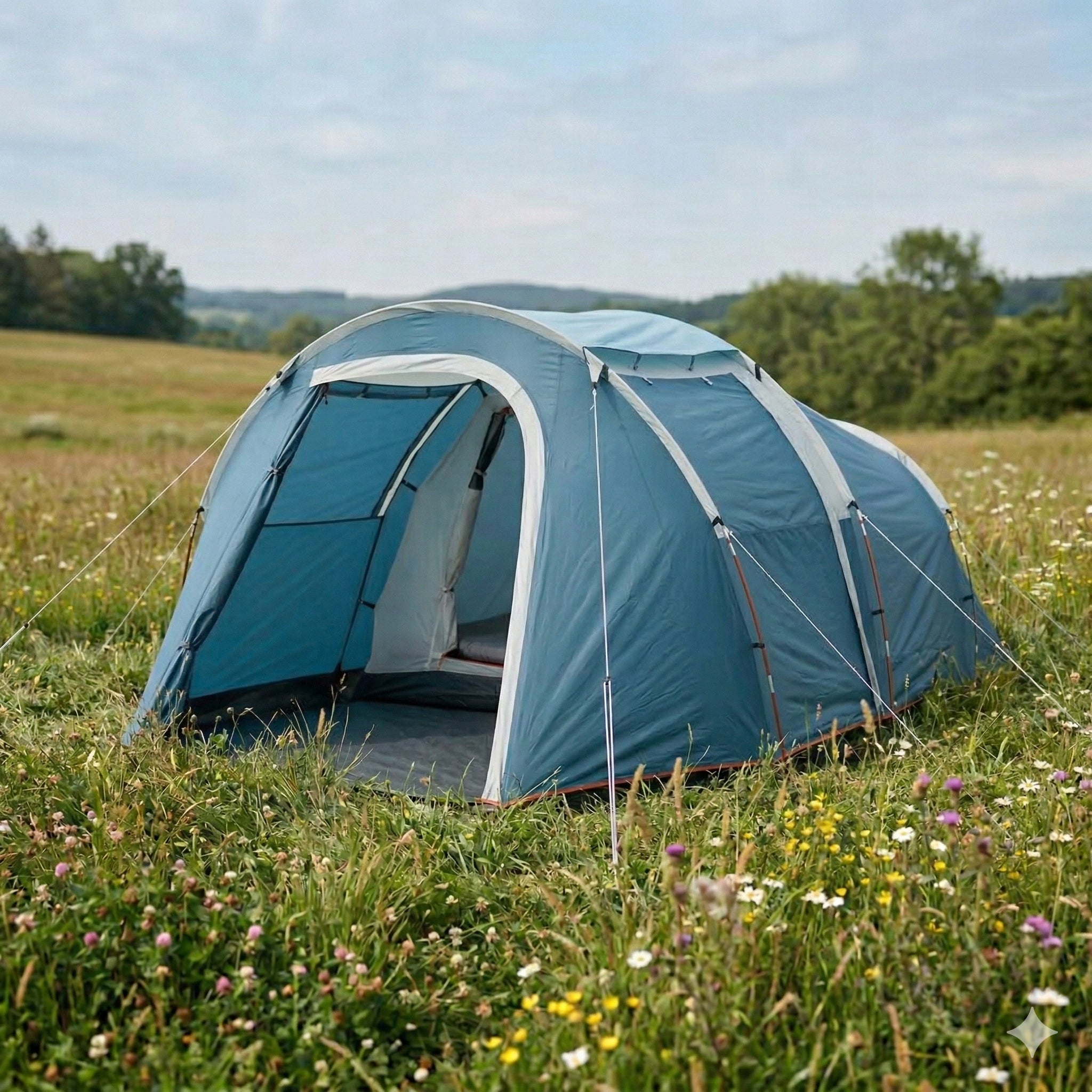 Camping Tent 4 Person QUECHUA Large Vestibule Space Brand Quechua