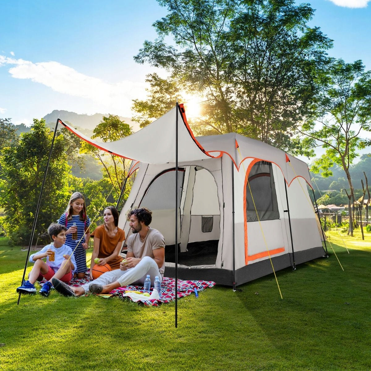Camping Tent 6 People with Rain Cover Hiking Tent Brand Costway