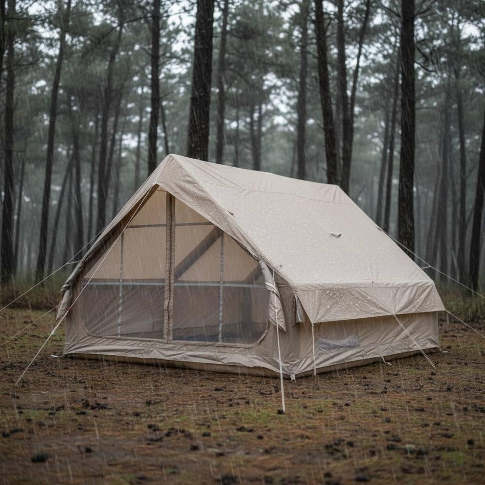 Camping Tent Inflatable Waterproof Oxford Beige 6m2 3mx2m Packaging status original
