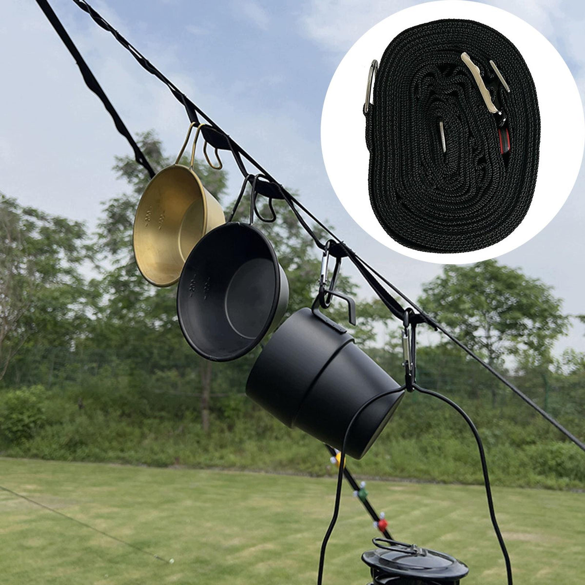 Camping Tent Rope Tent Pull Rope Webbing 16.4ft Outdoor Strap Webbing Wind