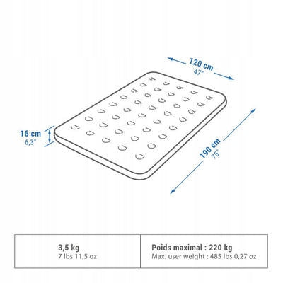 Camping mattress Quechua Air Basic 120 cm Color brown
