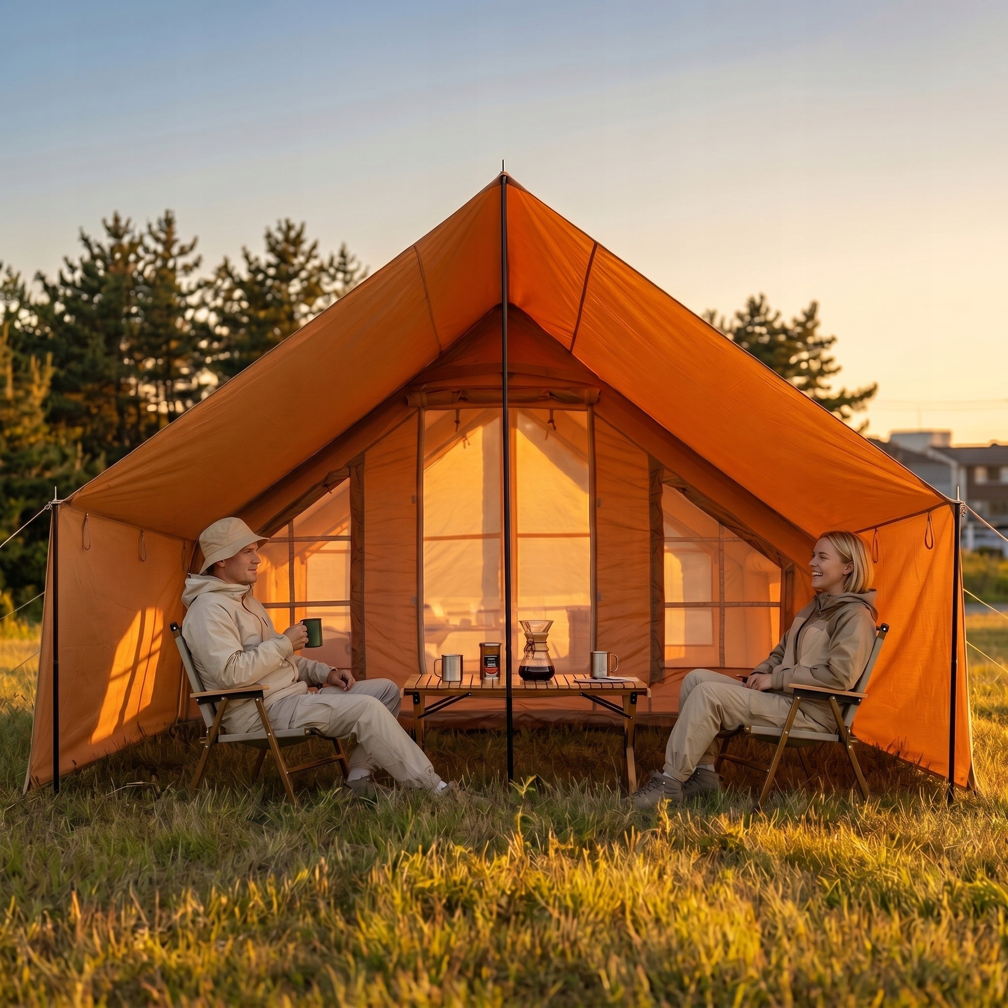 Camping pumped tent glamping Boste 4os vestibule pump strong Waterproofness 3000 mm