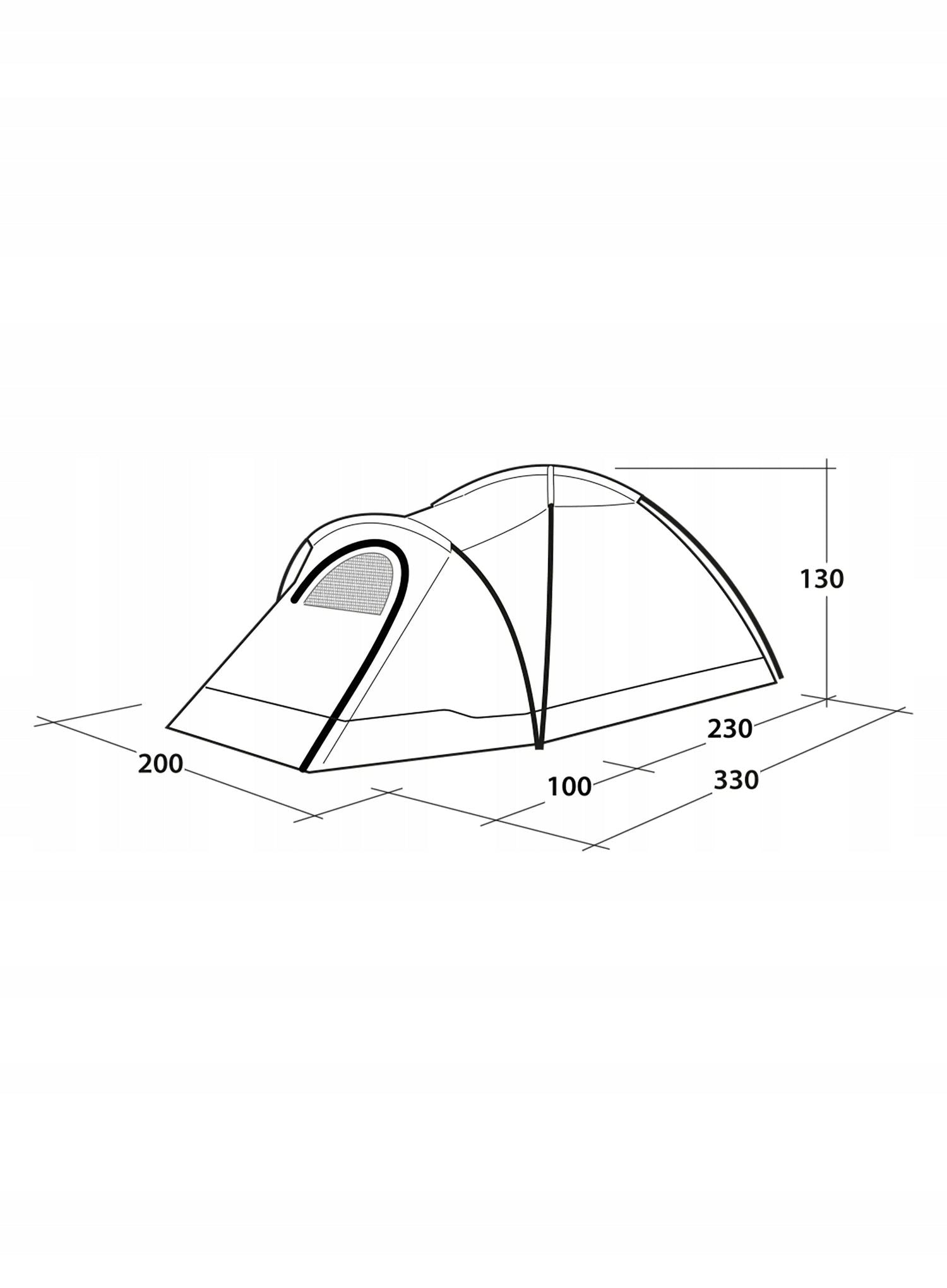Camping tent 3-person Outwell Cloud 3 green/gray Manufacturer code 111479