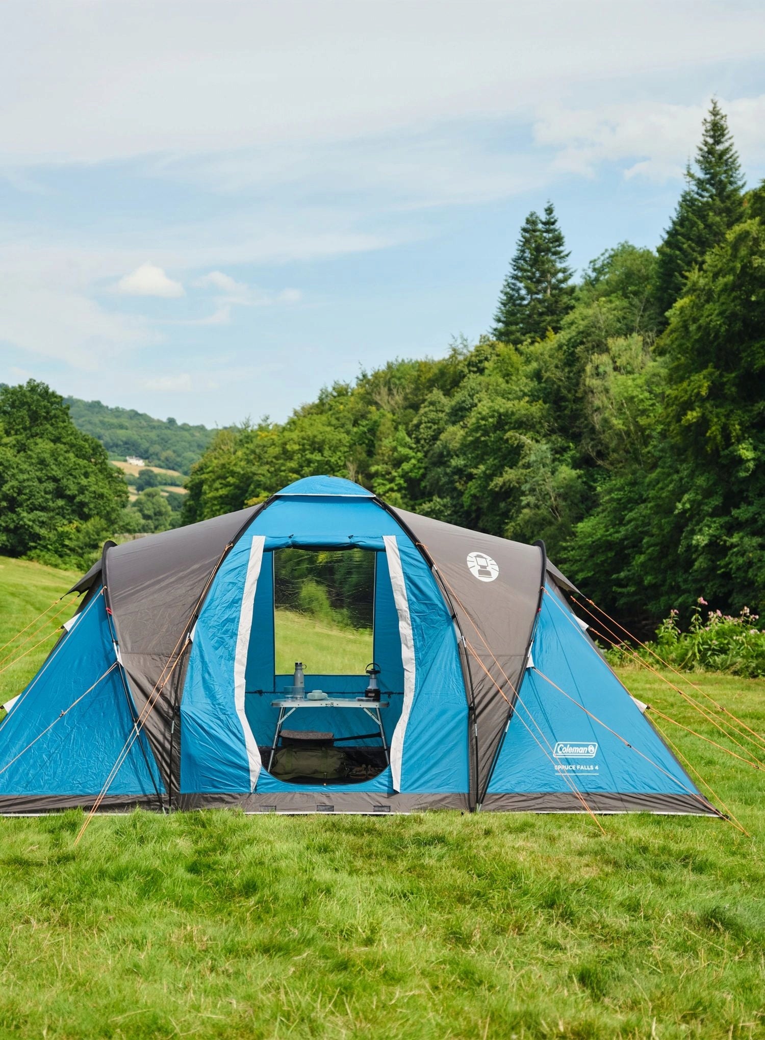 Camping tent 4-person Coleman Spruce Falls 4 blue Number of bedrooms 2