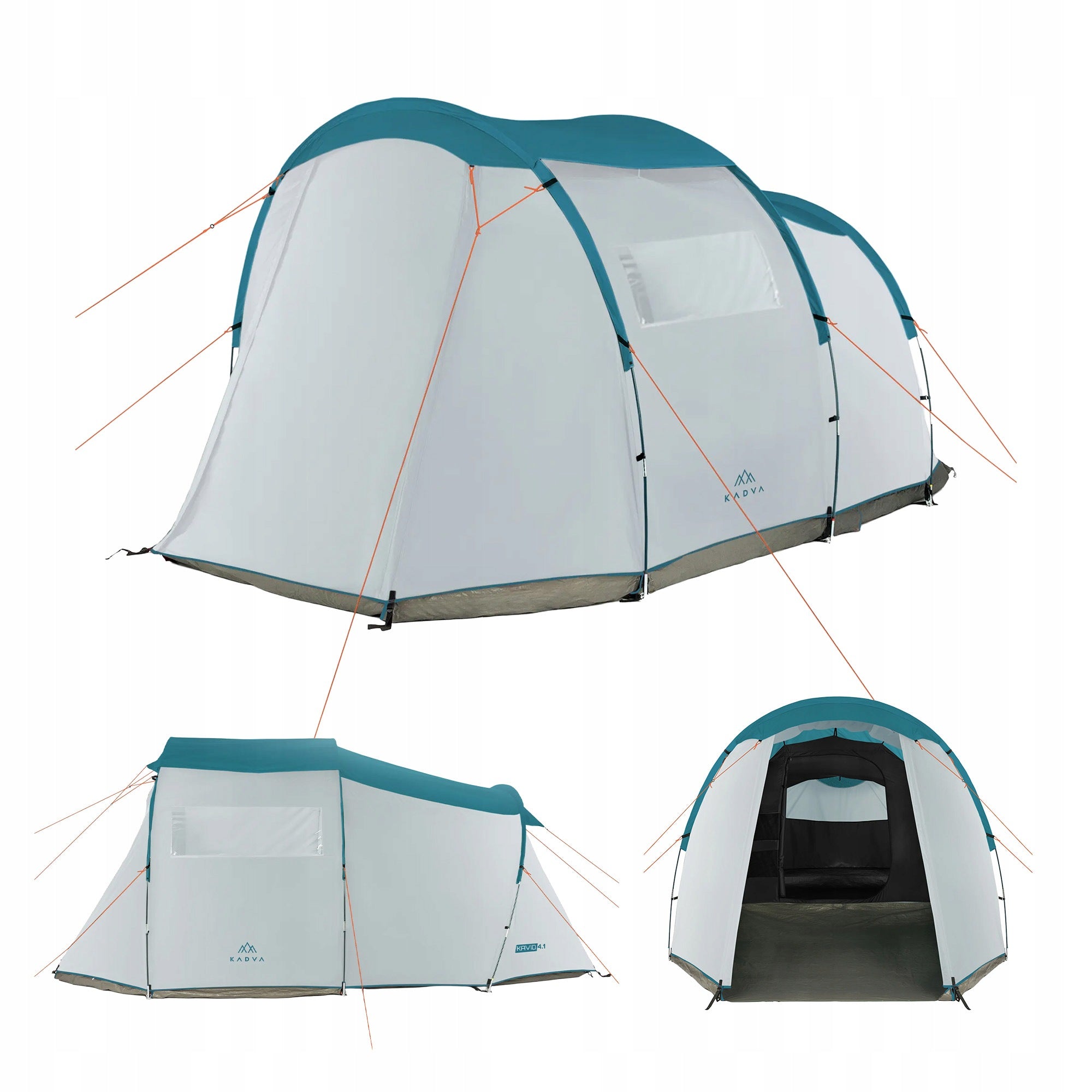 Camping tent 4-person KADVA Kavio 4 turquoise HIKING CAMPING