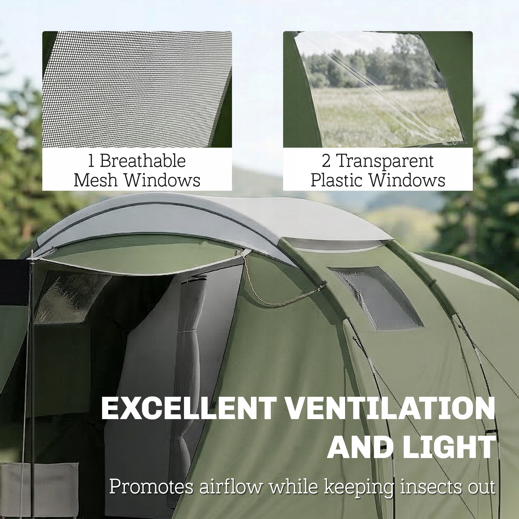 Camping tent Outsunny 4-person two-coat waterproof 3000 mm Manufacturer code A20-580V00GN