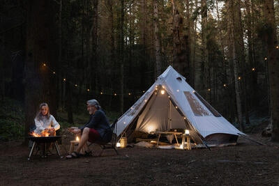 Camping tent Quechua Tepee 5.2 polycotton for 5 persons 2 bedrooms Model 4557290