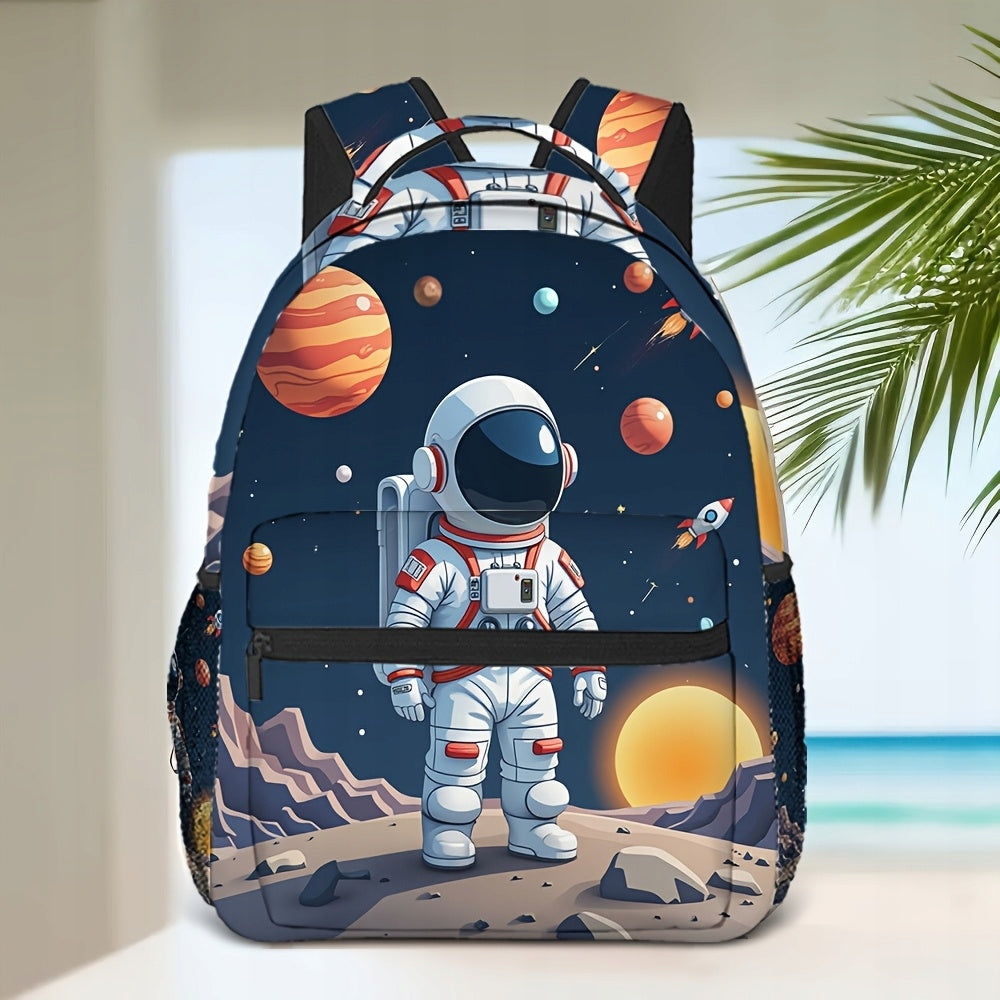Campus Travel Casual Backpack with Astronaut Space Print
