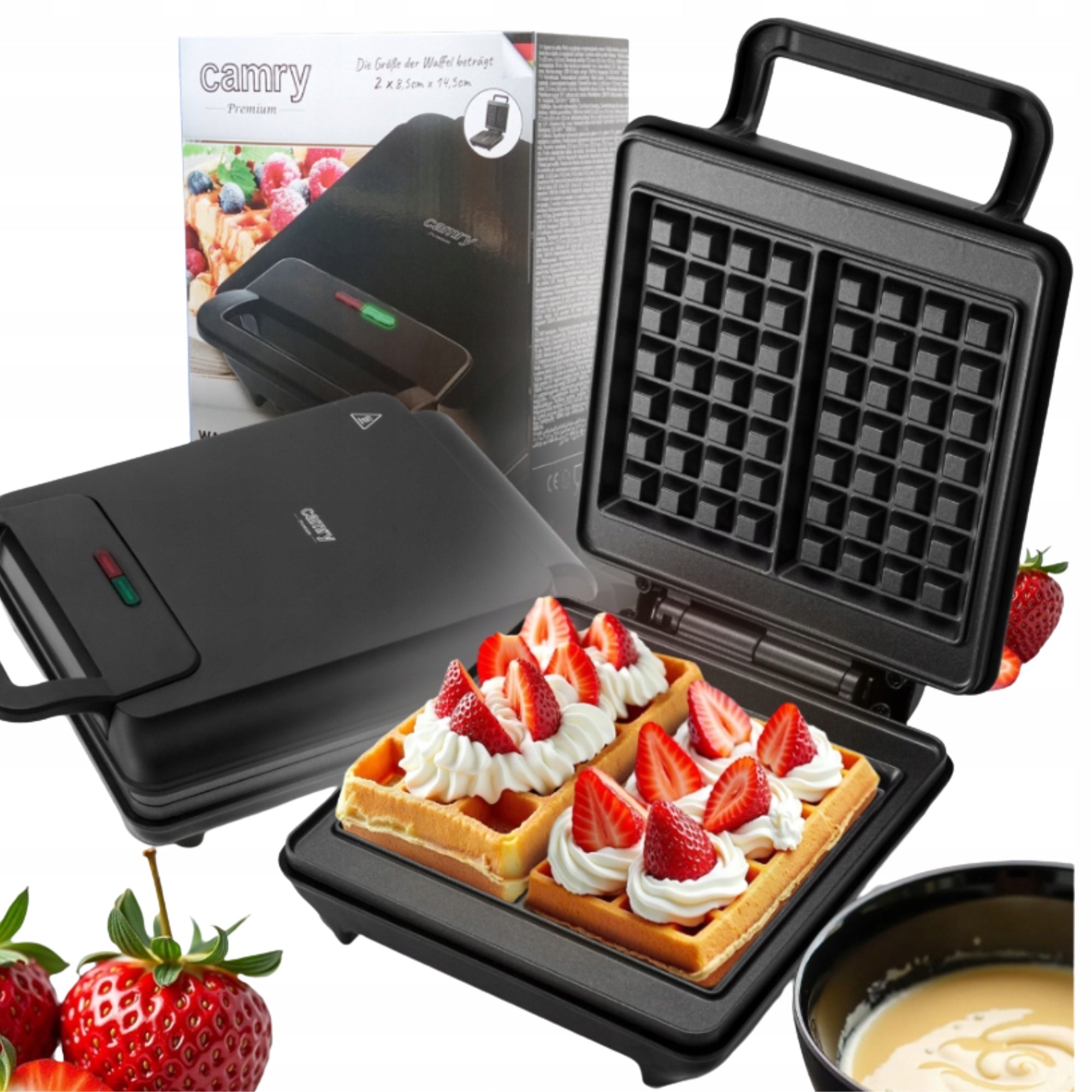 Camry Waffle Iron 1800W Strong Crispy Waffles Nonstick Coating