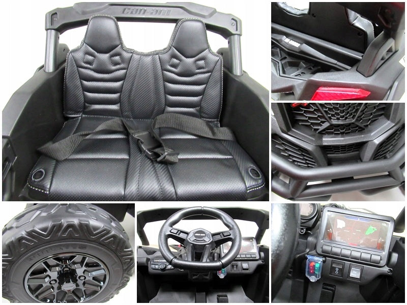 Can Am Maverick 4x4 4x200 WAT Auto Battery Operated EVA LEATHER Pilot Aku LI-ON Vehicle length 110 cm