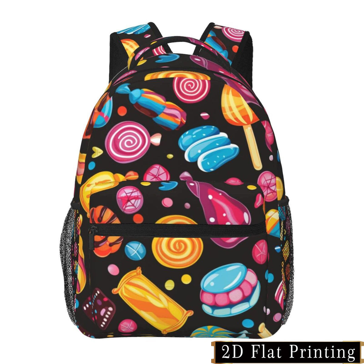 Candy Pattern Travel Backpack with Waist Support