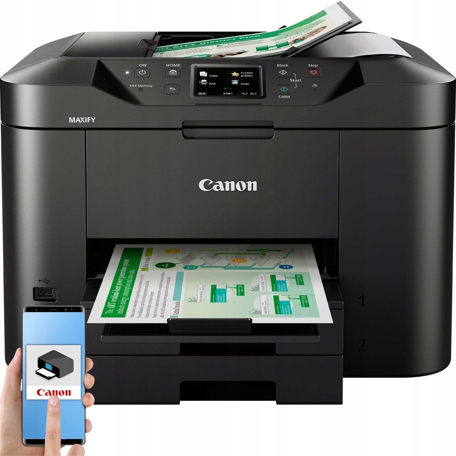 Canon MAXIFY PIXMA A4 duplex ADF 50 WiFi LAN USB print scan copy fax 4in1