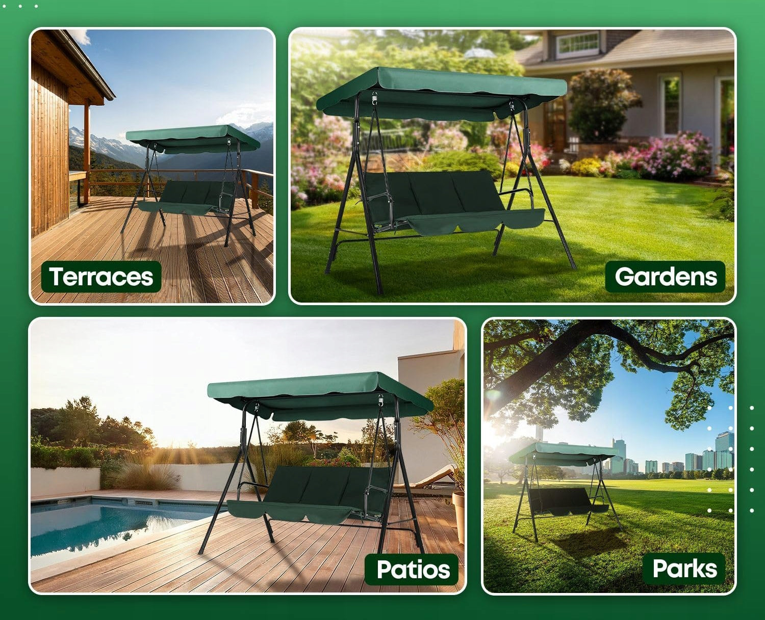 Canopy Roof for Garden Swing ANY DIMENSION Your Size 1x1 cm Kind freestanding