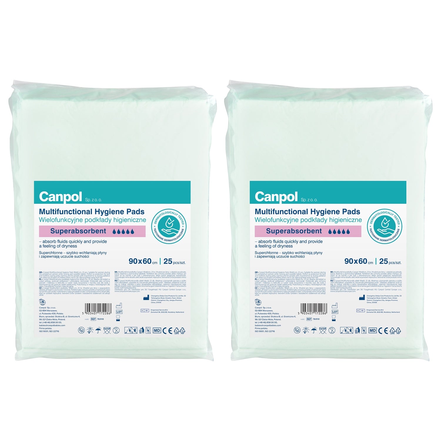 Canpol Multifunctional hygiene pads 90x60 cm, 50pcs STRONG AND ABSORBENT