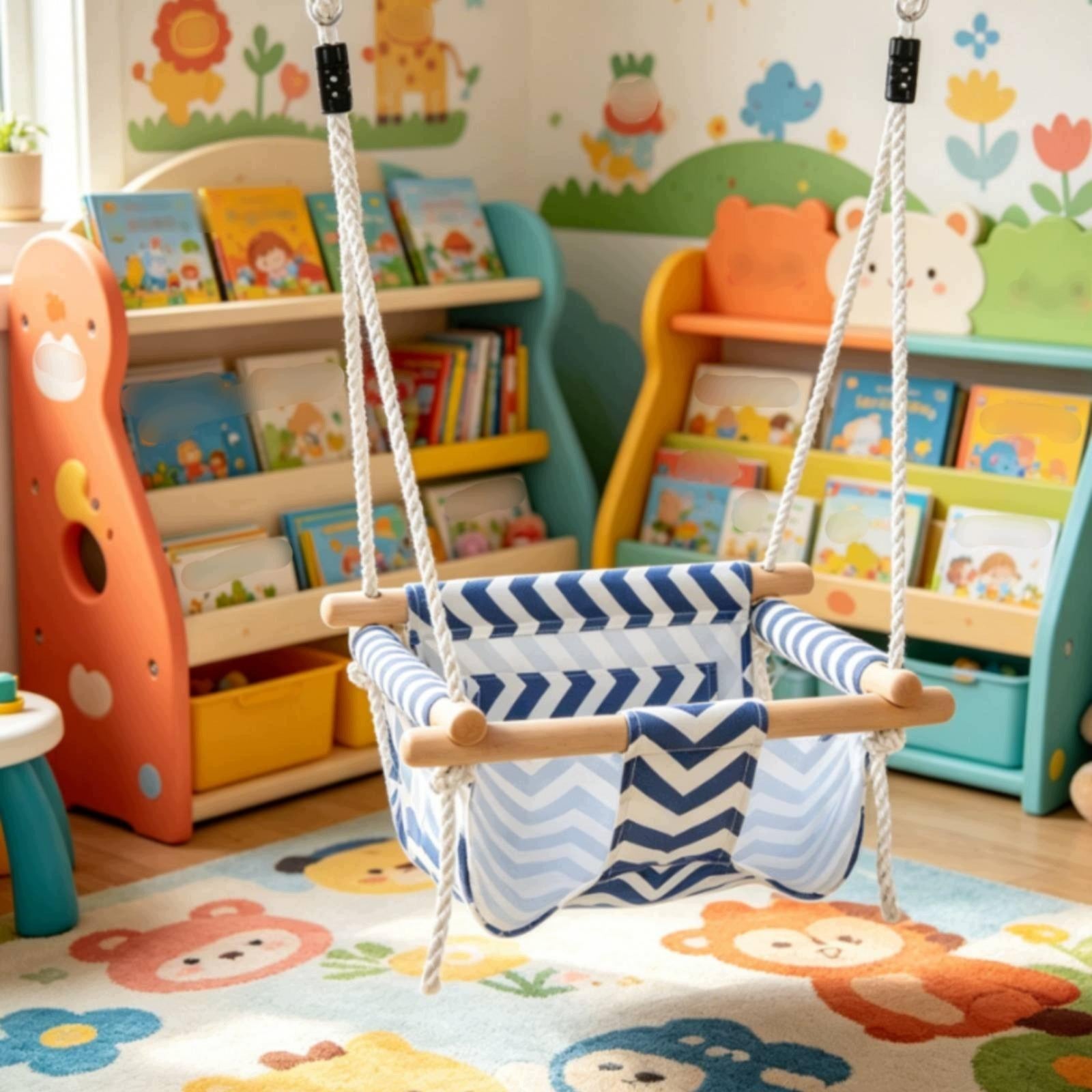 Canvas Baby Swing Portable Baby Swing Chair Easy to Install for Babies Packaging status original