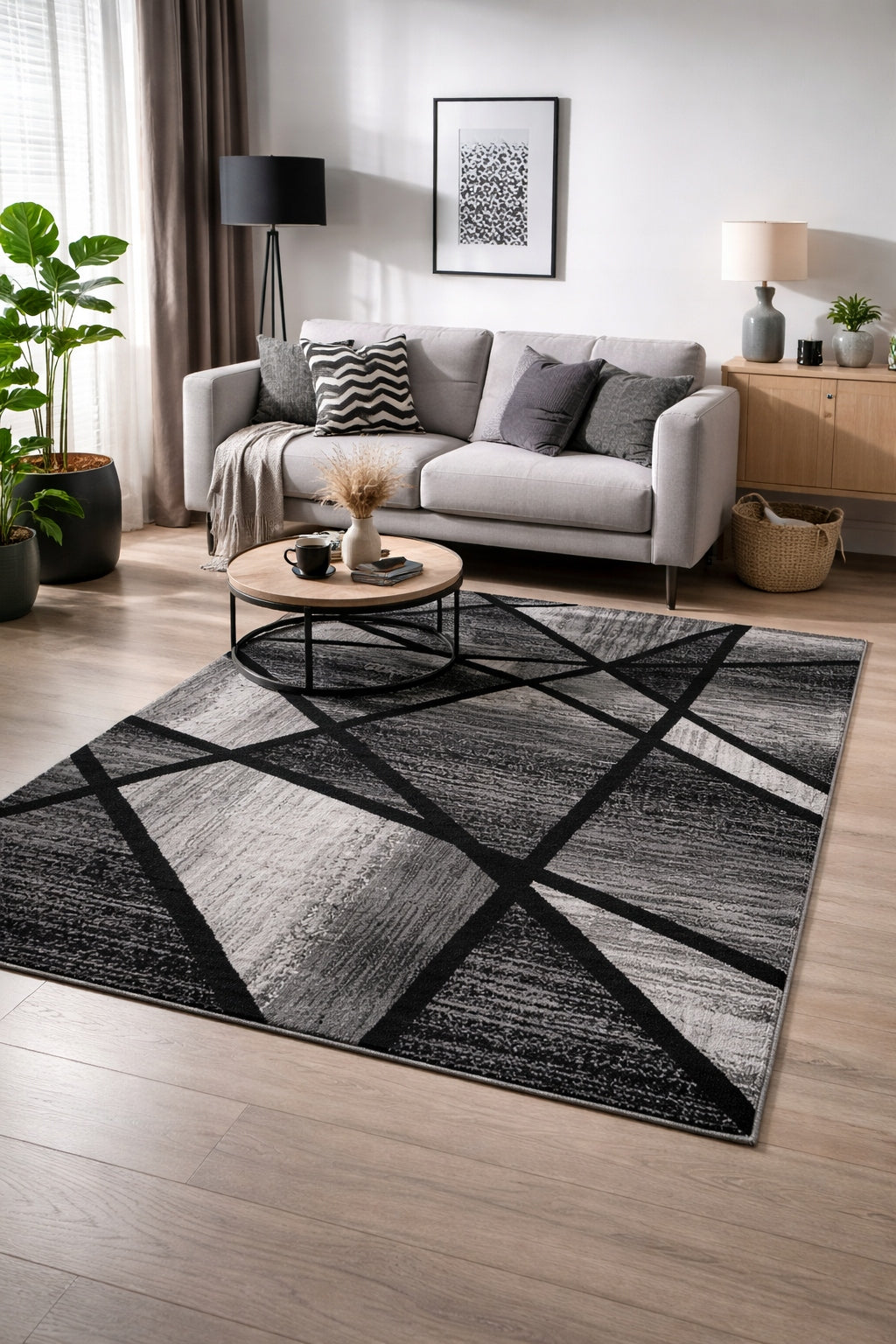 Canvas Carpet 200x300 Soho for Living Room Geometric Modern Designs 3D Effect Length 200 cm