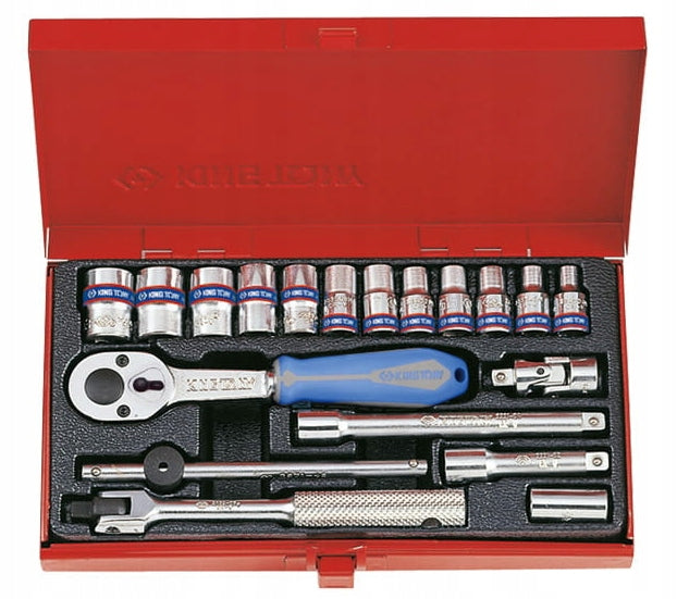 Caps 1/4 Ratchet Extension 4-13mm 6 Angle SET KING TONY 2521MR