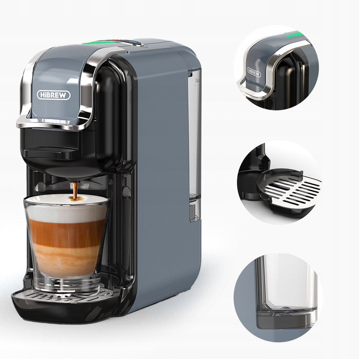 Capsule maker HiBREW H2B-GR 20 bar grey