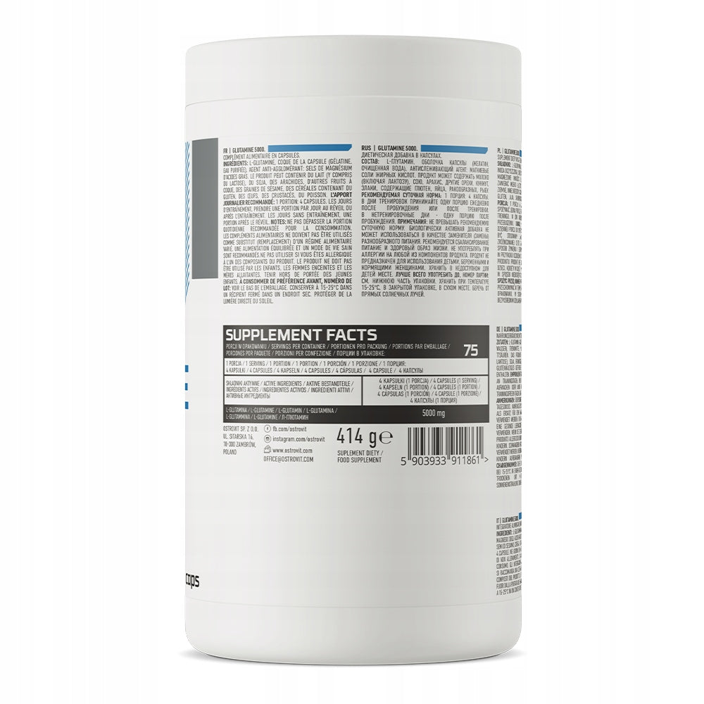 Capsules Glutamine 5000 OstroVit 414 g tasteless Packaging status original
