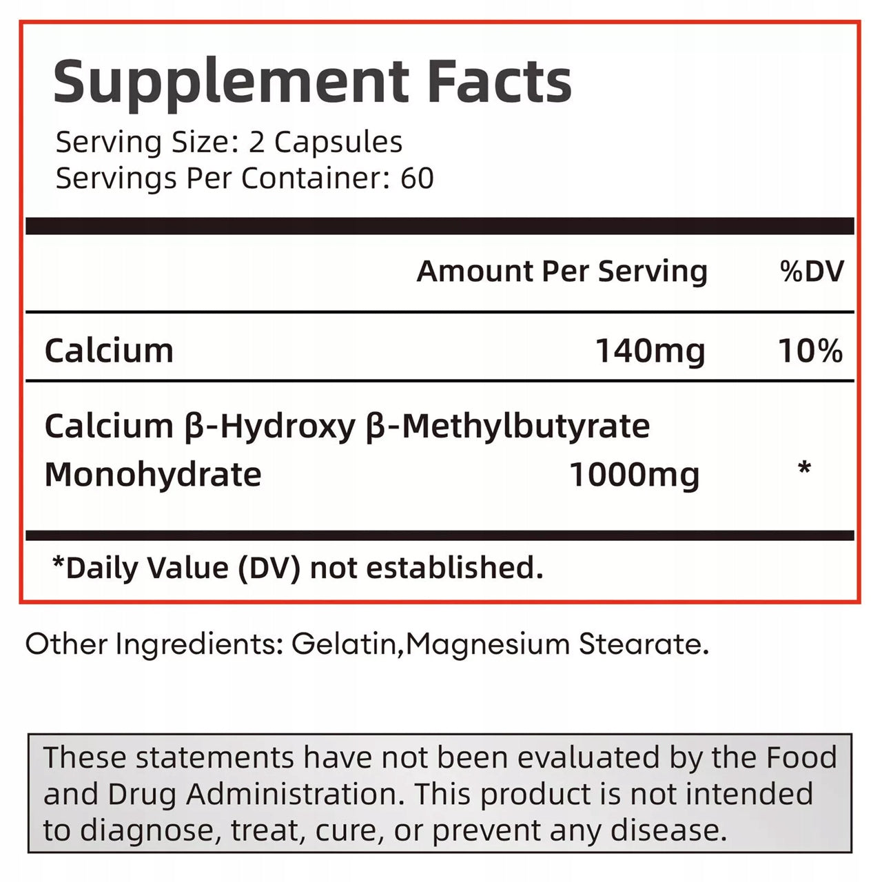 Capsules HMB 1000mg - Sports & Fitness, Performance, Strength, Muscle Health... EAN (GTIN) 074283235657