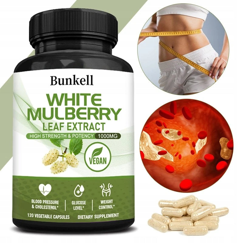 Capsules with white mulberry leaf extract (1000 mg). Product suitable... Packaging status original