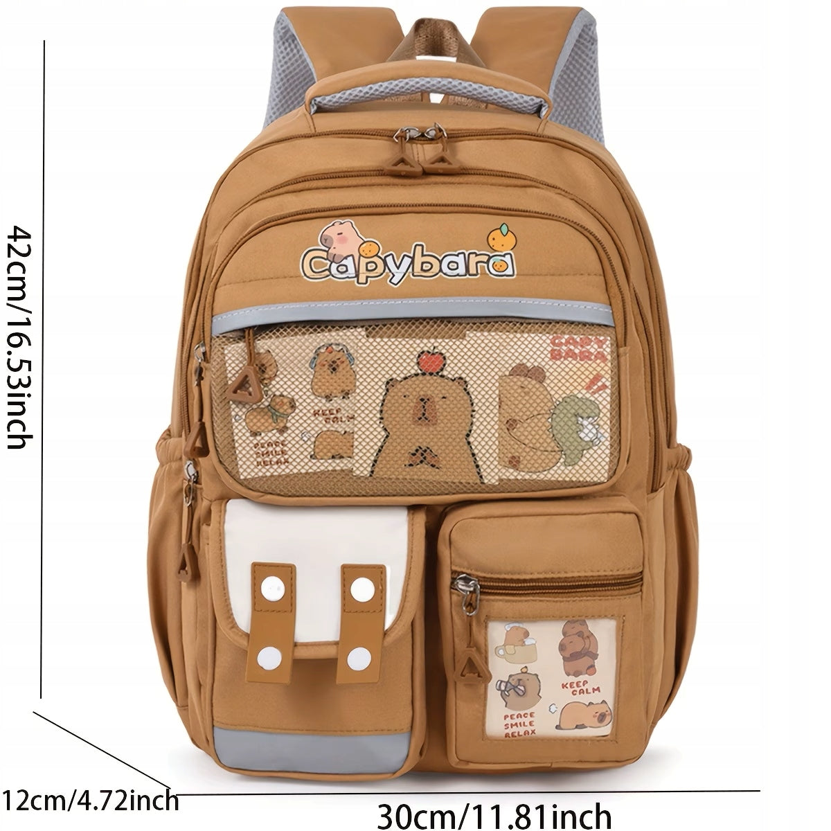 Capybara School Backpack Large Spacious Youth Laptop Trips Brown Manufacturer code 5908049926839