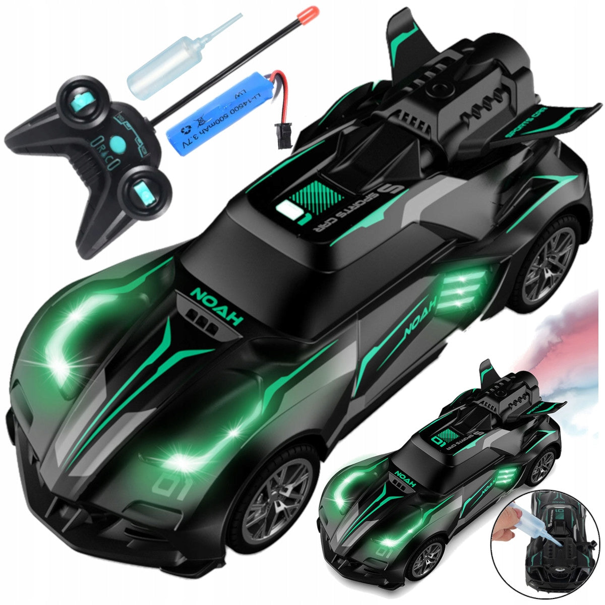 Car Auto Remote Controlled Remote Control RC Smoke Mist LED Light Aku Brand Stator
