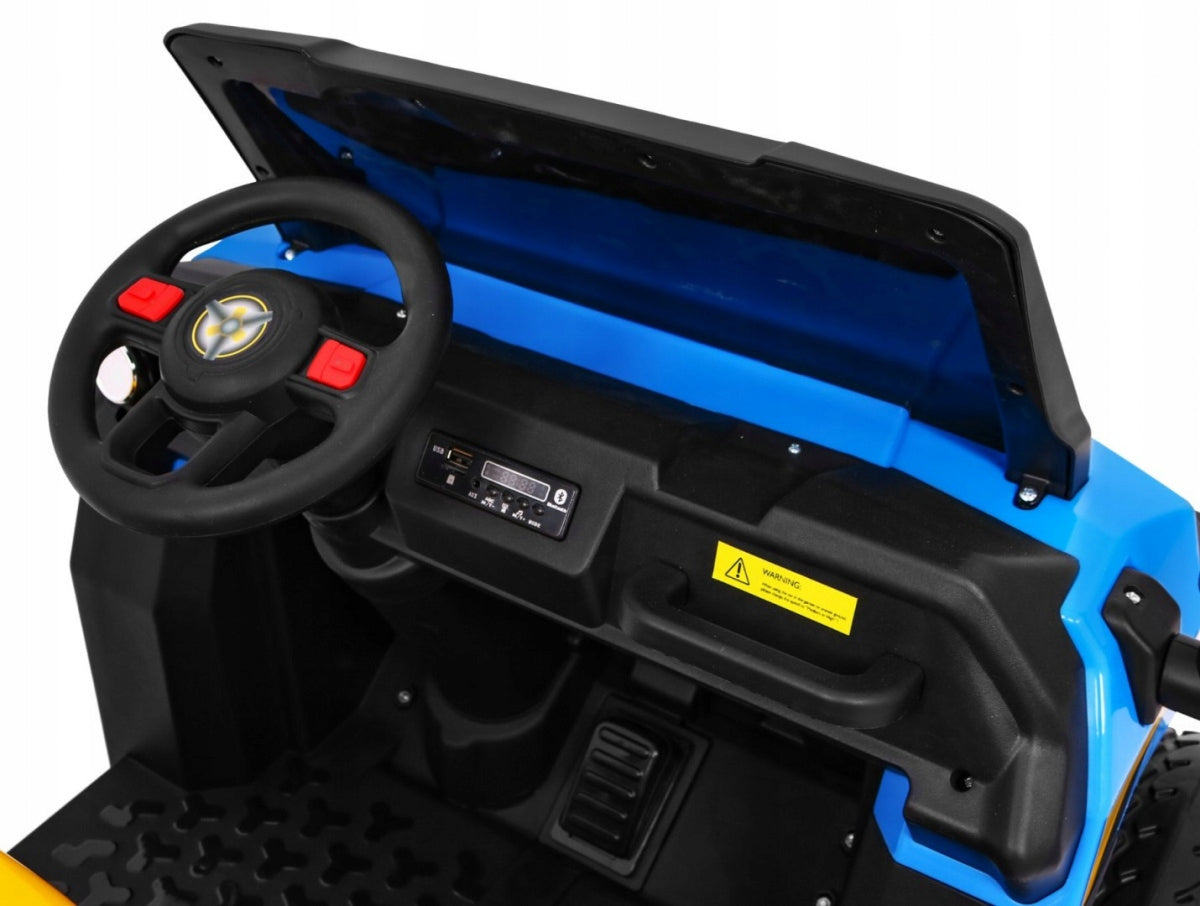 Car Battery Operated Car Farmer Truck for 2 Children + 4x4 Drive + Remote Control Information regarding product safety and compliance For use under direct adult supervision The need to use protective measures. Do not use in traffic Not suitable for children under 36 months of age