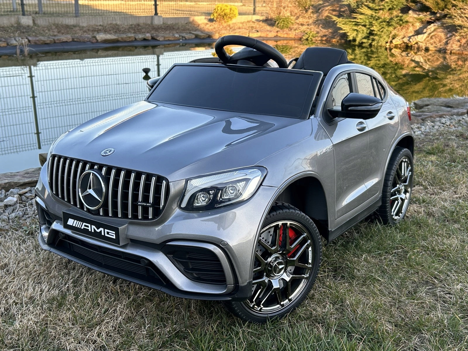 Car Battery Operated Mercedes GLC 63S Lacquer 4x4 180 Watt Silver Lacquered Color silver
