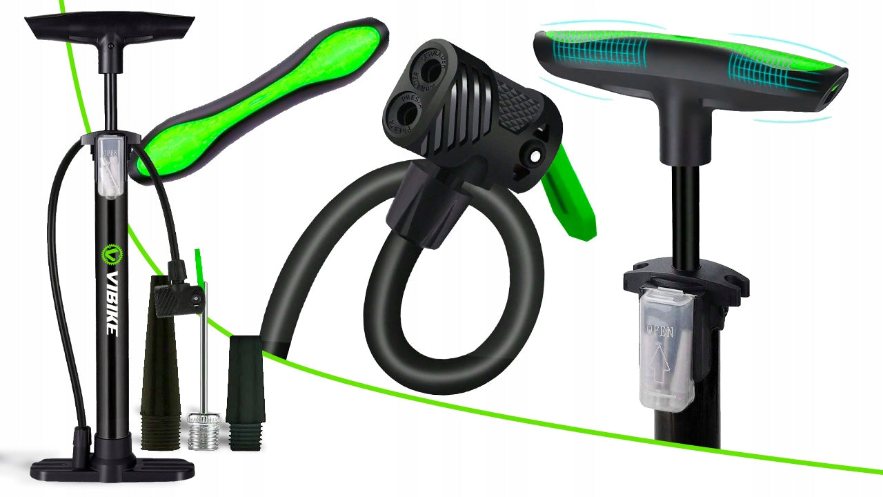 Car Bicycle Pump with Pressure Gauge for Bike Hand Floor Balls Dominant material plastic aluminum composite