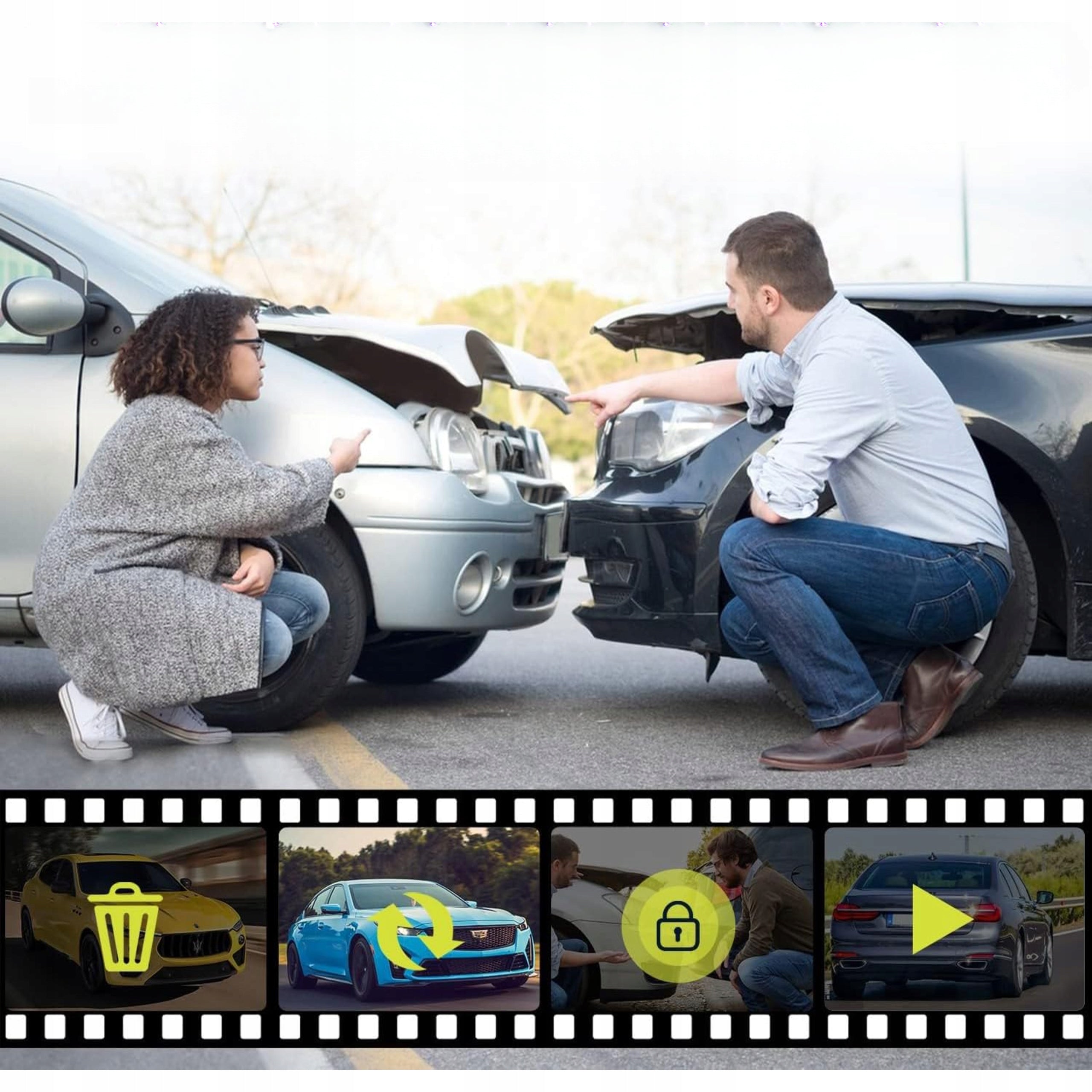 Car Camera 1080p Driving Recorder Front and Rear Parking Mode Model 40QKE58U