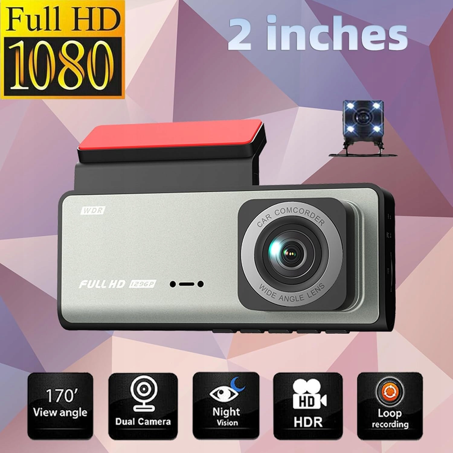 Car Camera 3-Channel Full HD Front and Rear Wi-Fi Night Vision Brand Mega-Tronik