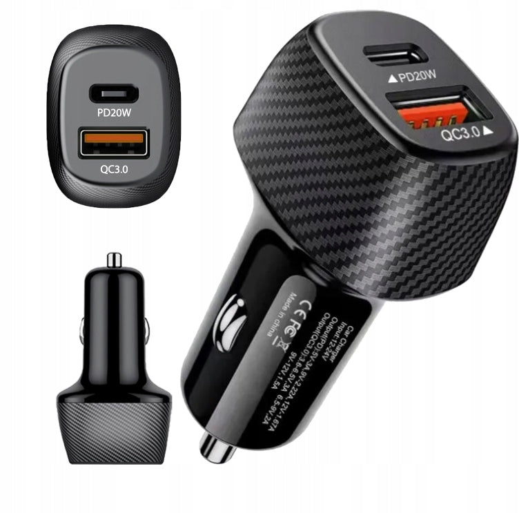 Car Charger Fast Charging USB USB C QC PD Apple Samsung 38W