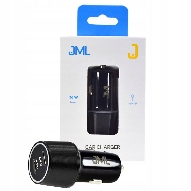 Car Charger JML CC-106 36W 2x USB-C PD Fast
