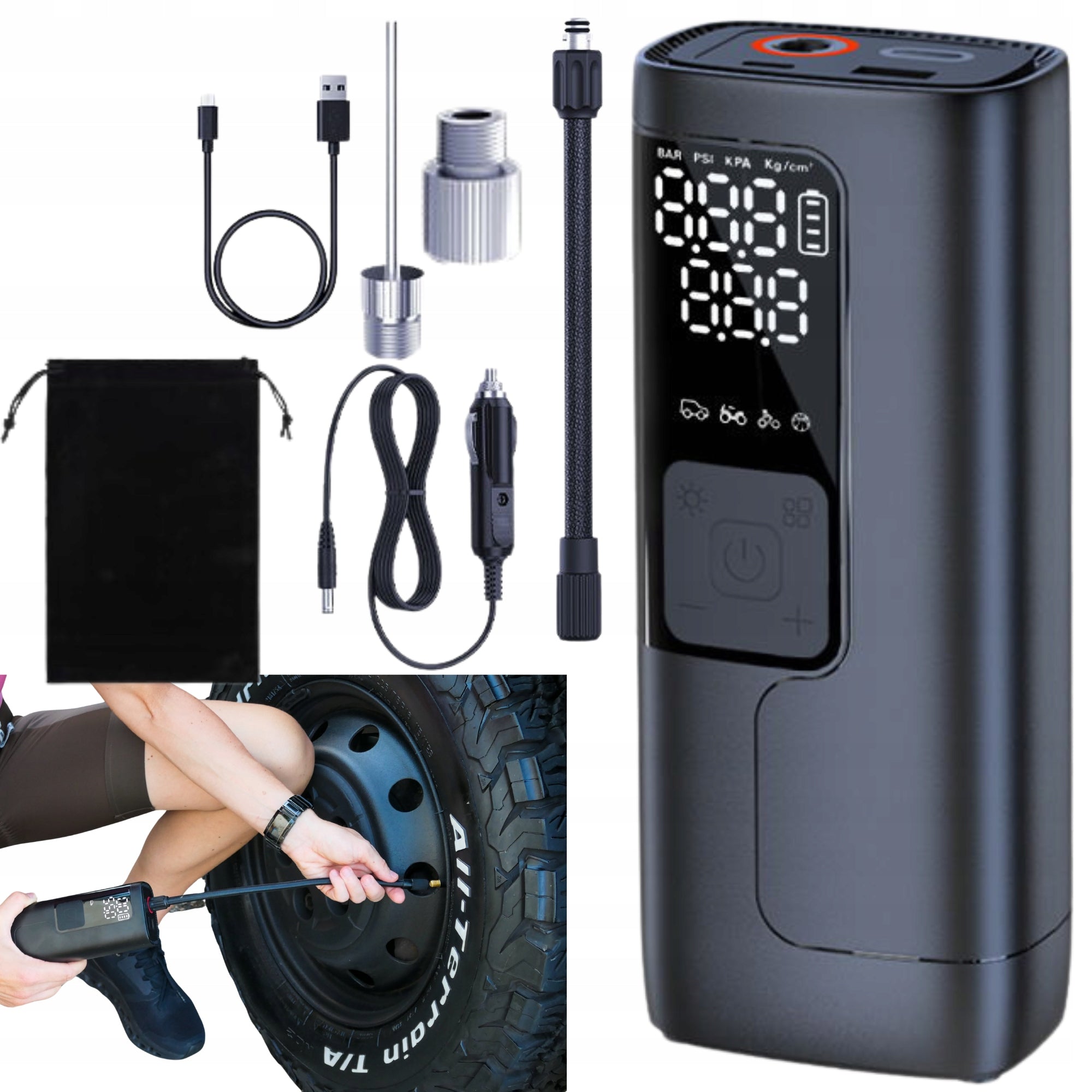 Car Compressor Electric Bicycle Pump Fast 5200 Brand Fit4Med