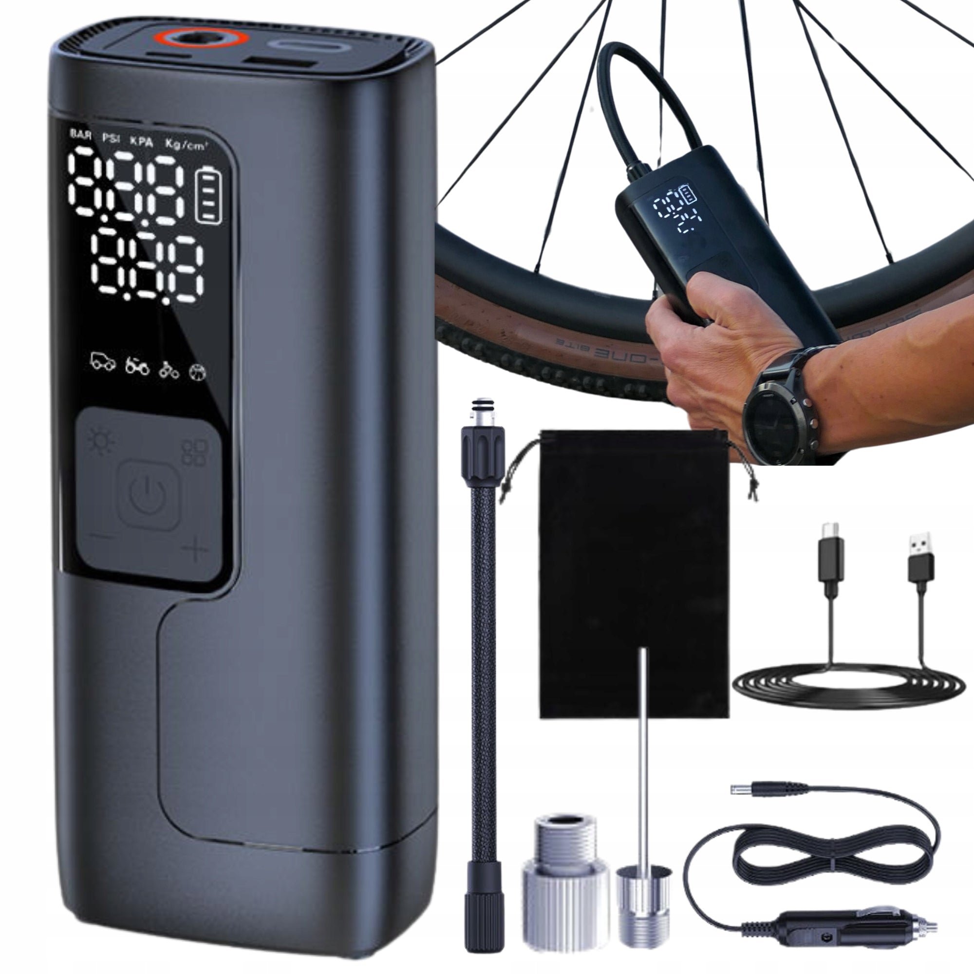 Car Compressor Electric Bicycle Pump Fast 5200