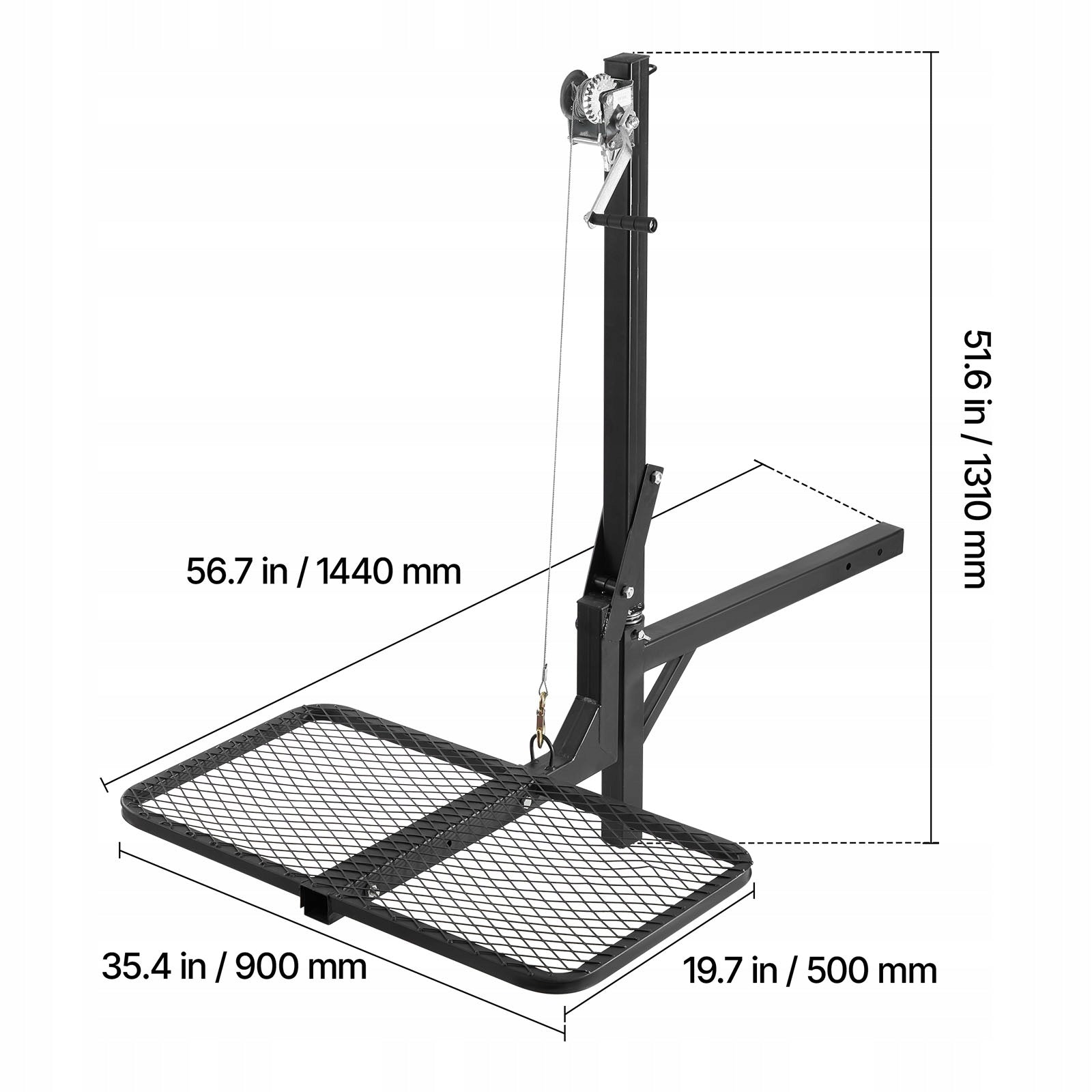 Car Crane Load Capacity 136KG With Trailer Hitch And Lift Platform Manufacturer code PTSLSHL300LBW