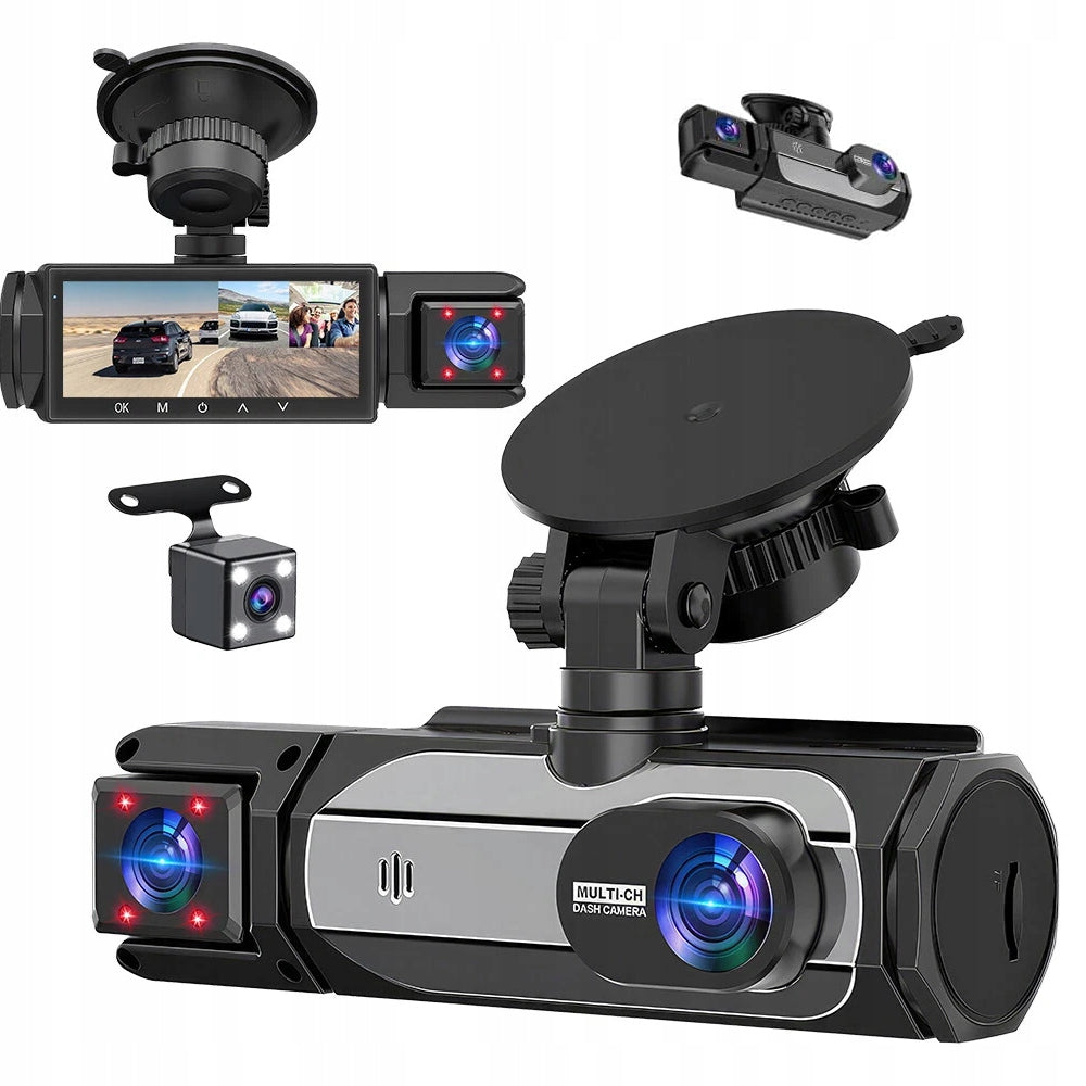 Car DVR Full HD 3 Lenses With WiFi Reversing Camera Brand Bedee