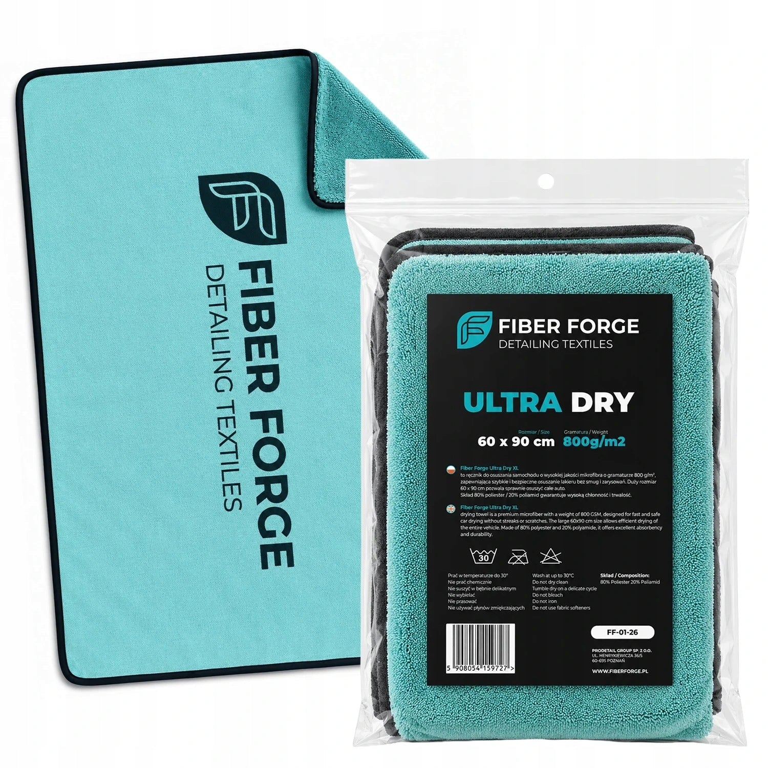 Car Dehumidification Towel XXL 60×90 cm 800gsm Fiber Forge Ultra Dry