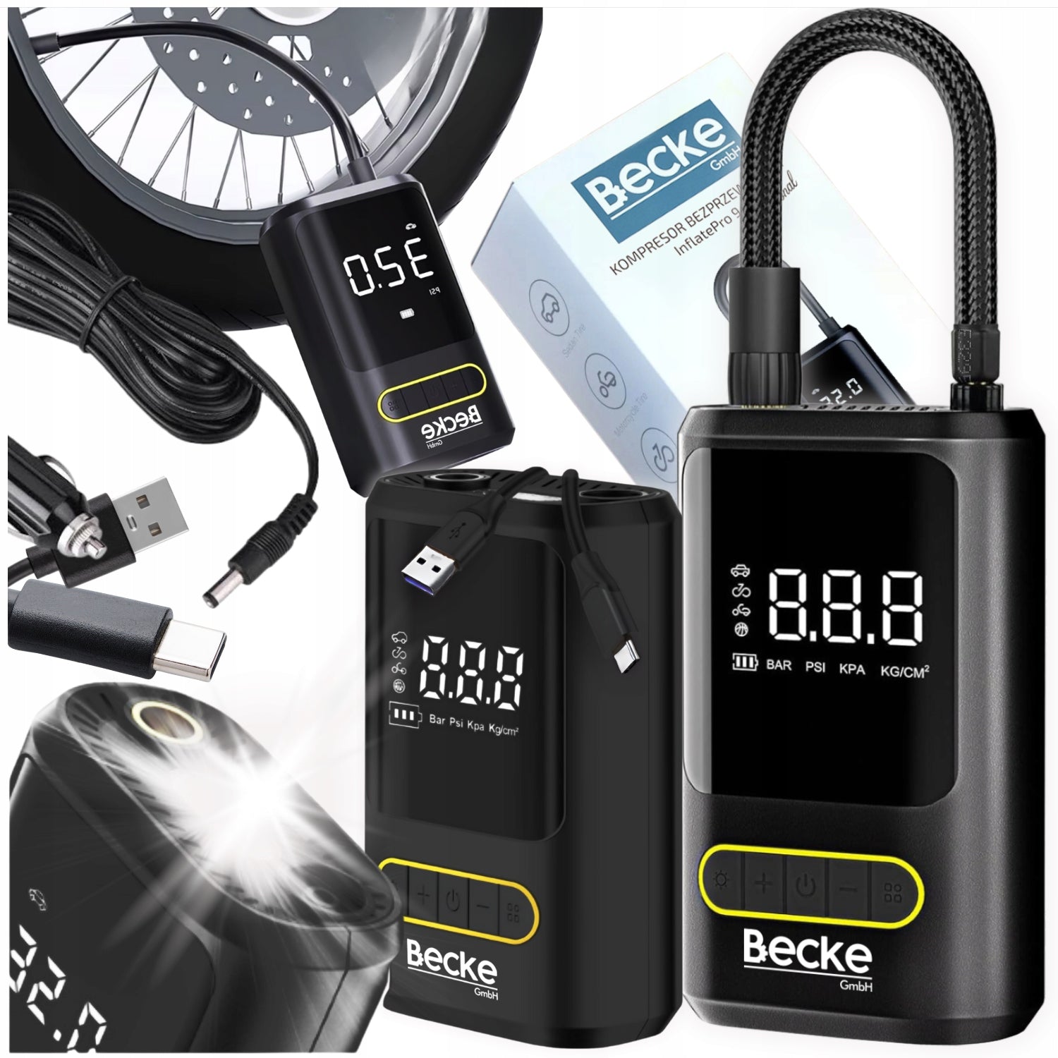 Car Electric Tire Pump Bicycle Wireless Compressor