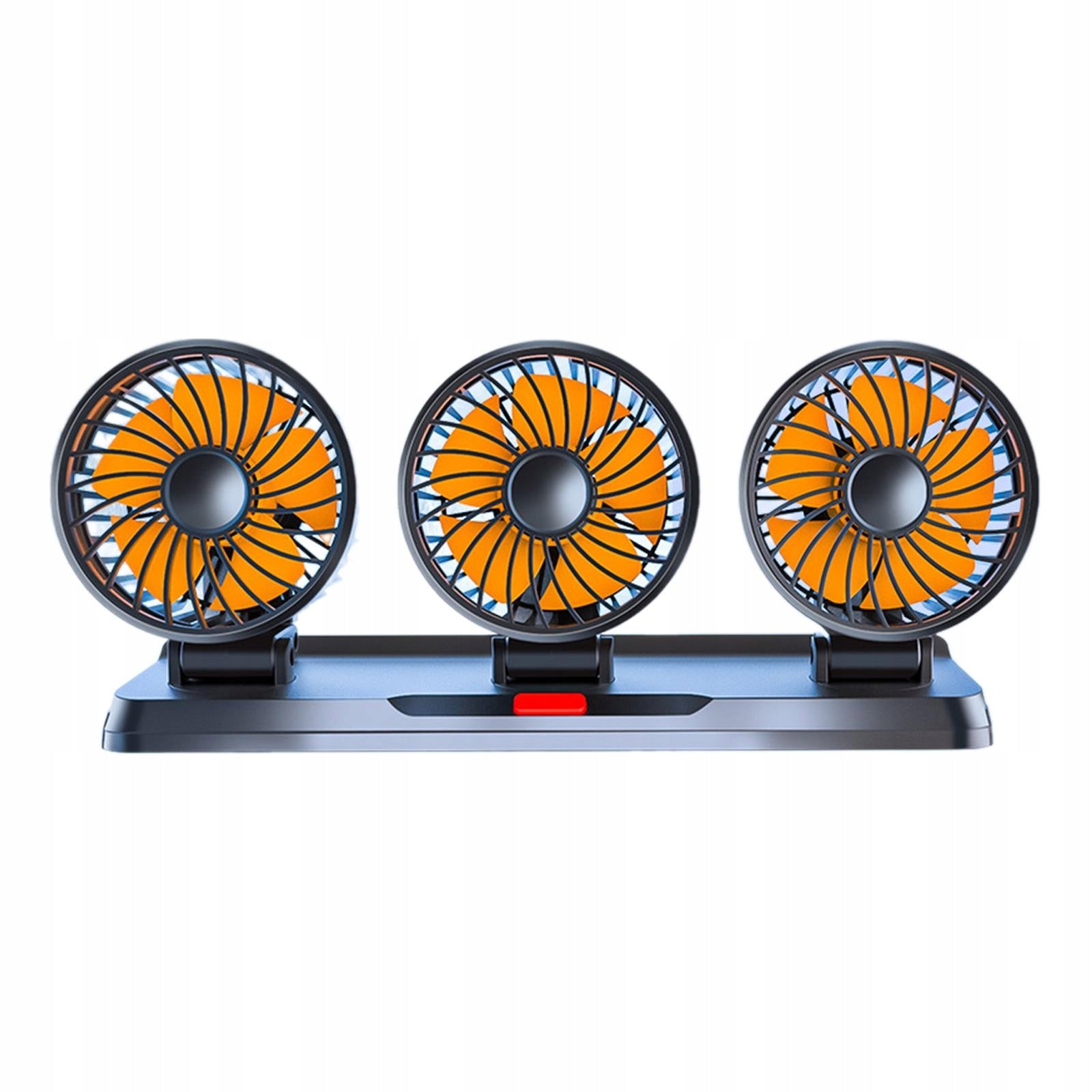 Car Fan 3 Speeds Adjustable Multi Function Fan Quiet USB Orange 24V
