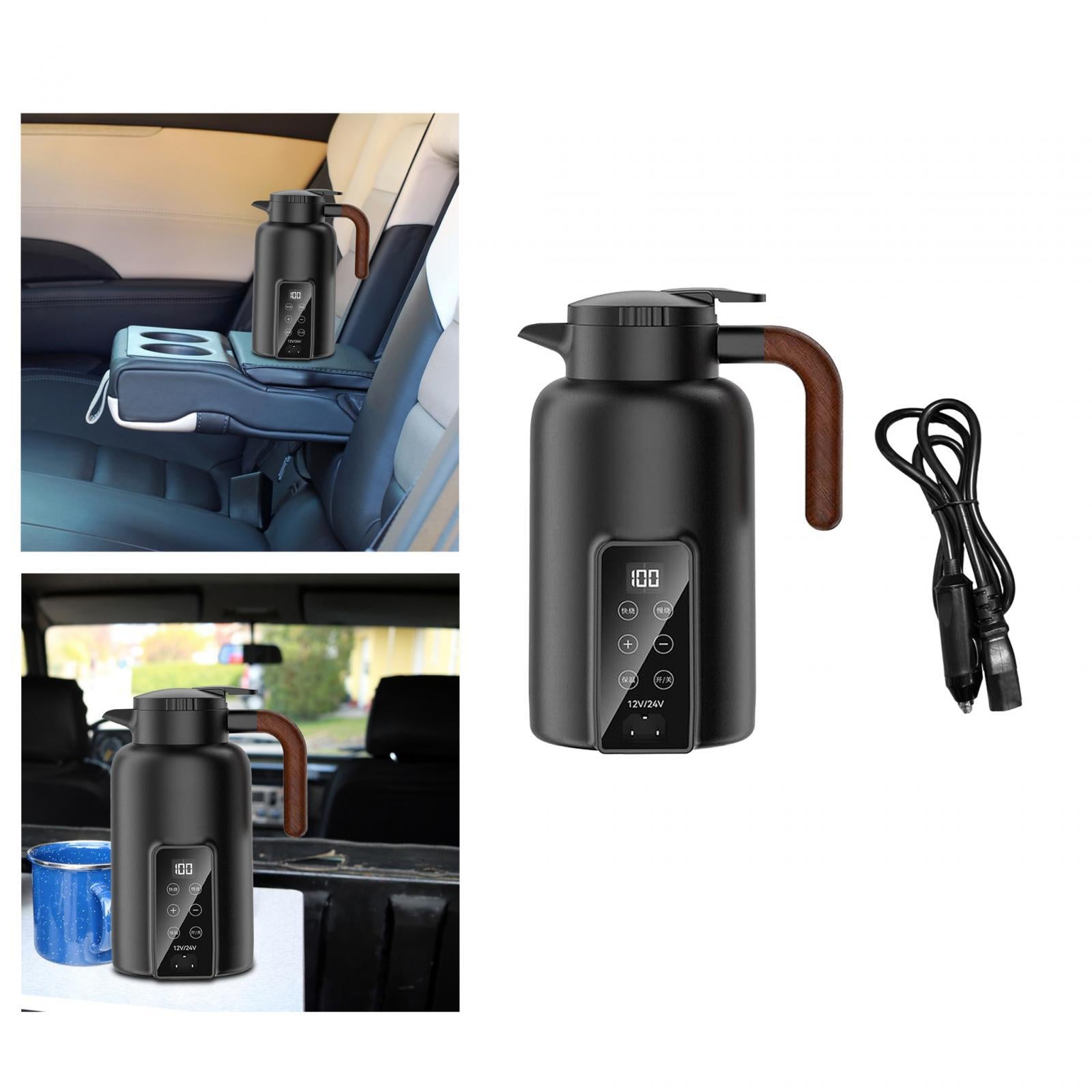 Car Heating Cup Electric Heat Water Cup for Brewing Coffee Work Black Brand no brand