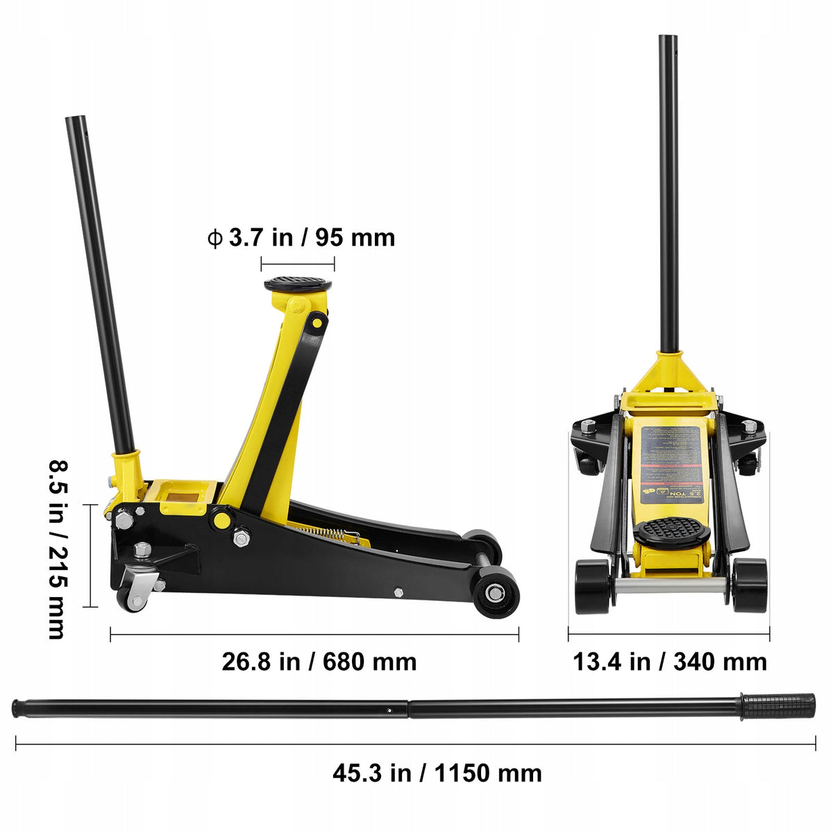 Car Lift Low Profile Steel Lifting Capacity 2.5T Double Piston System Maximum lifting height 495 mm