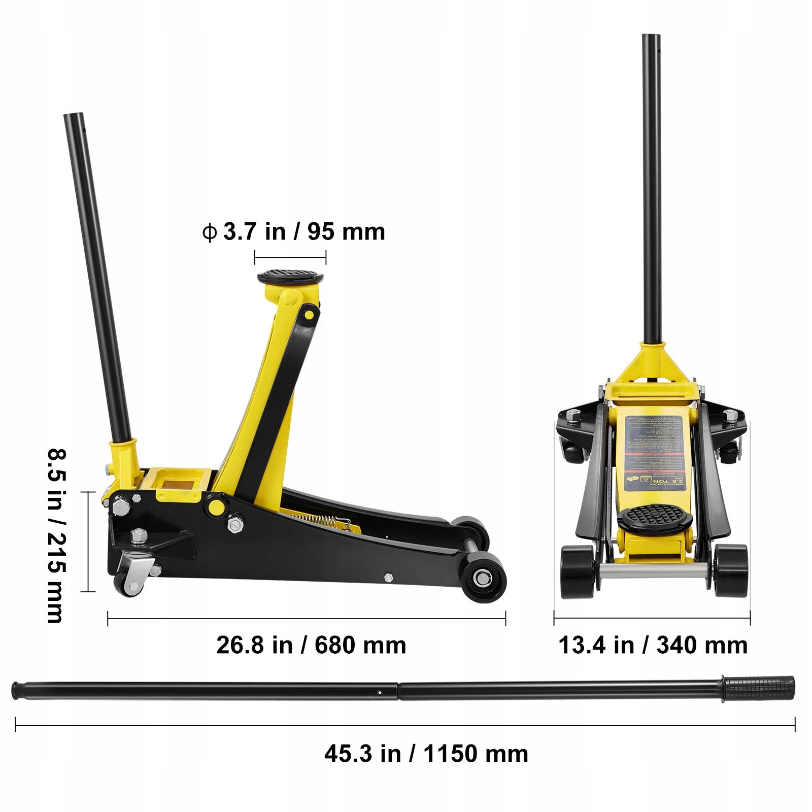 Car Lift Low Profile Steel Lifting Capacity 2.5T Double Piston System Maximum lifting height 495 mm