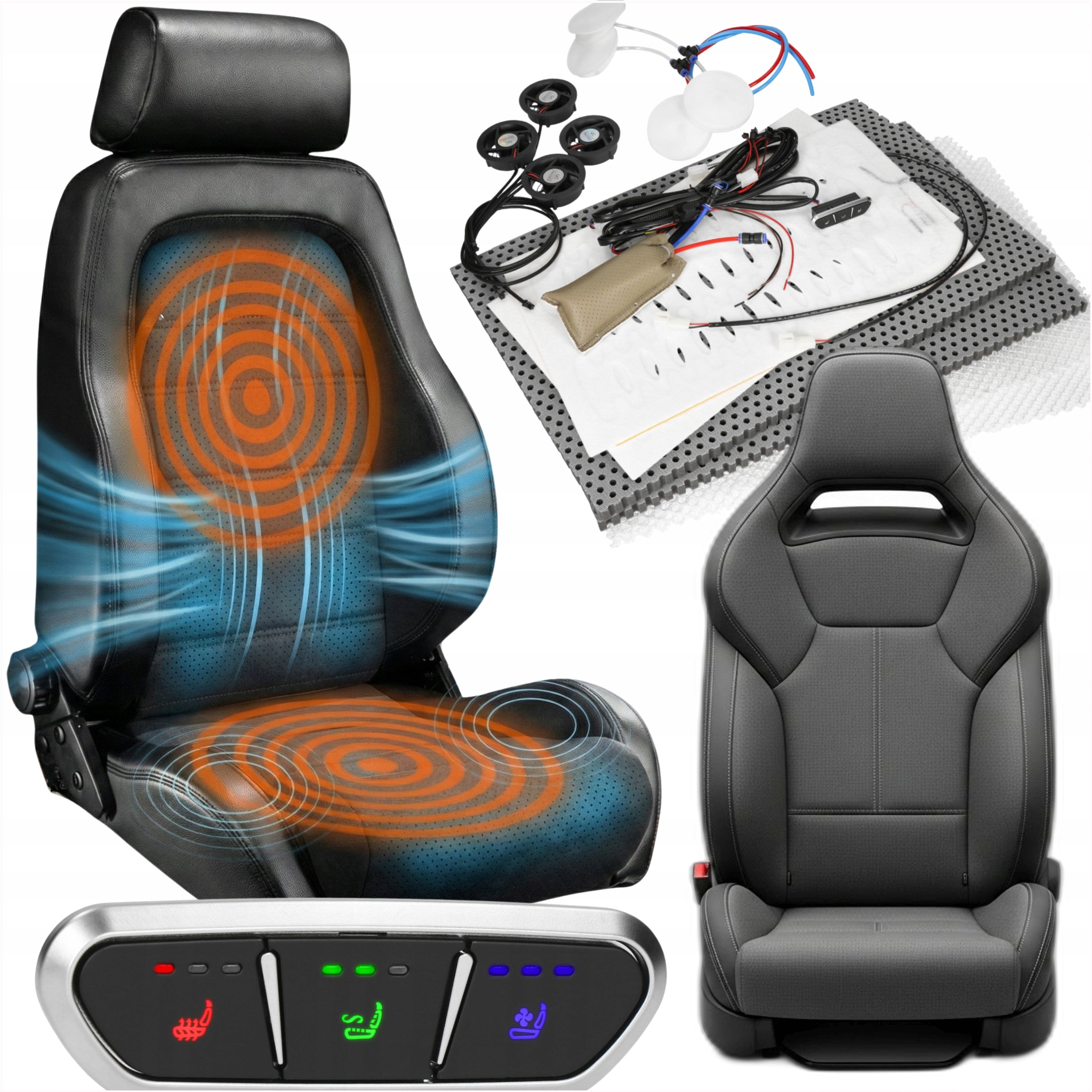 Car Mat 3in1 Heating, Cooling, Upholstery Massage SET Armchair Packaging status original