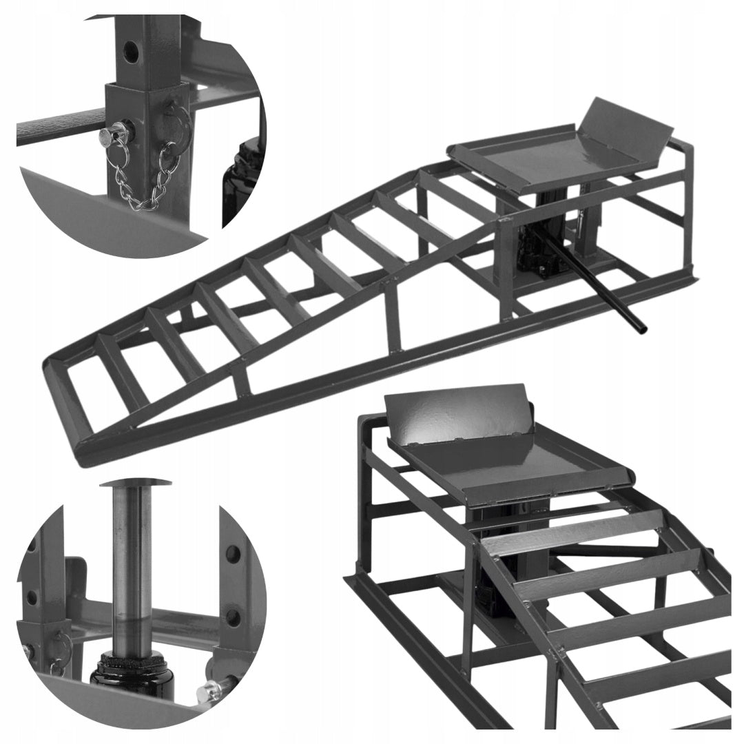 Car Overrun Ramps Kit with Hydraulic Lift 2x2T