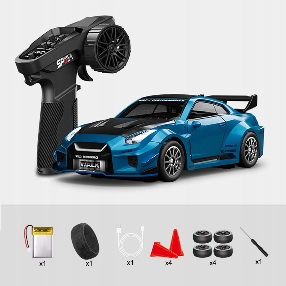 Car RC Drift 1:43 Mini 4WD Remote Control Drift Tires USB Set Blue Brand no brand