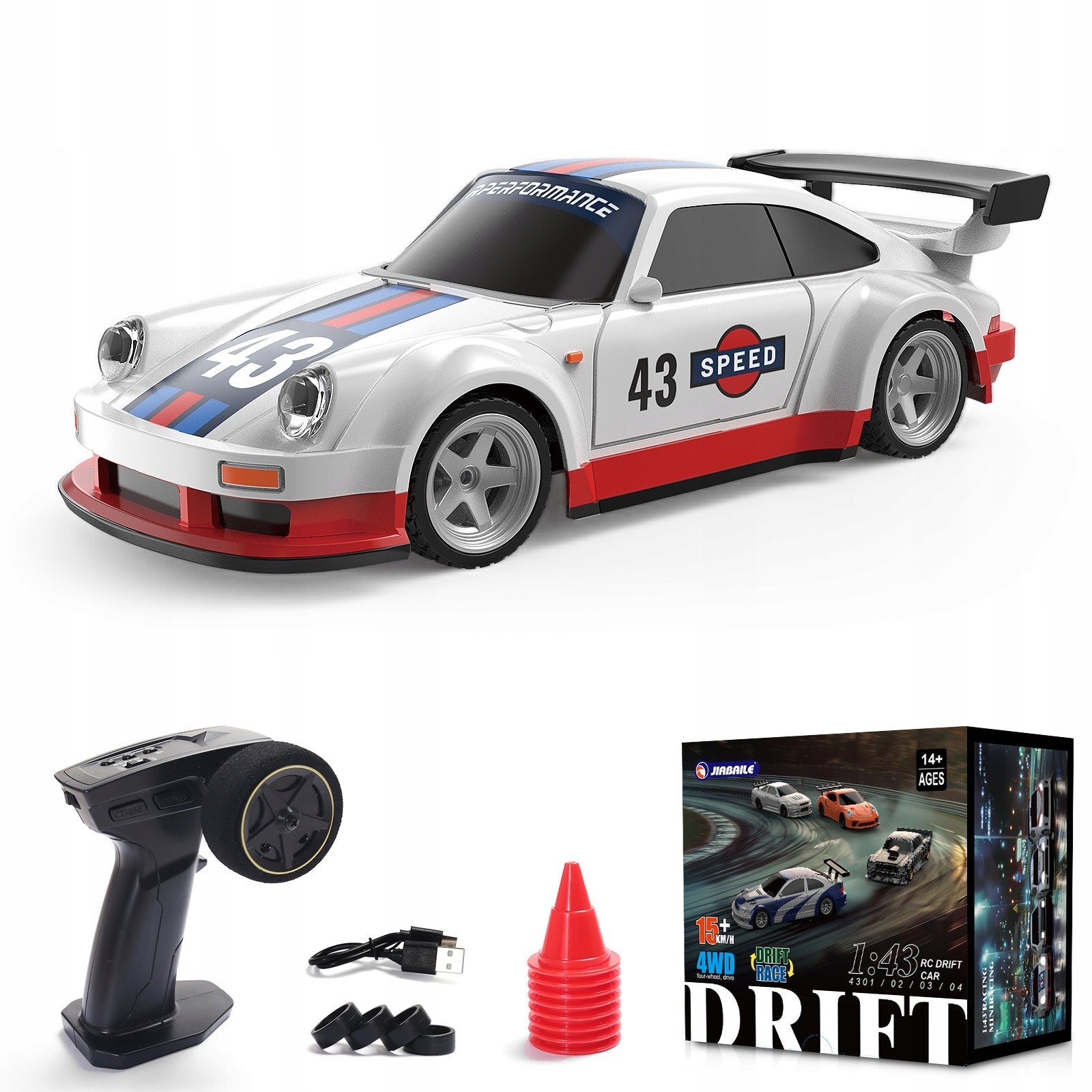 Car RC Drift 1:43 Mini 4WD Remote Control Drift Tires USB Set Sport Boys