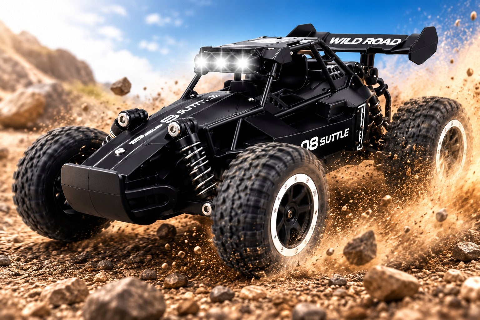 Car RC OFF ROAD 20 km/h LED 2 Rechargeable Batteries Control 2.4 GHz