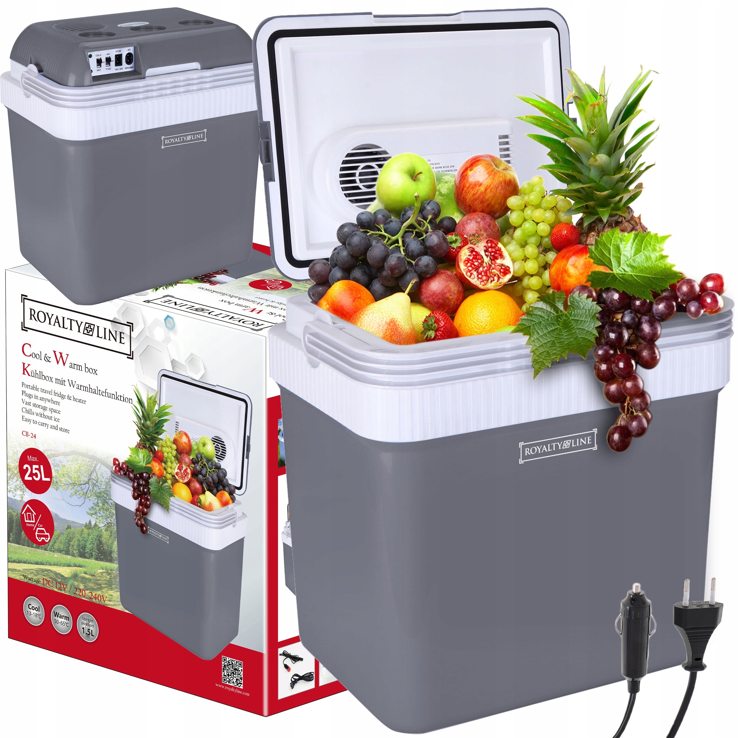 Car Refrigerator Tourist 25L Portable 12V 230V Cooling Heating